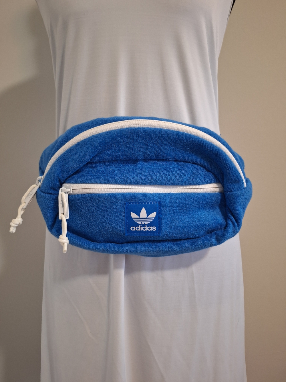 adidas Blue Terry Cloth Unisex Waist Bag Fanny Pack